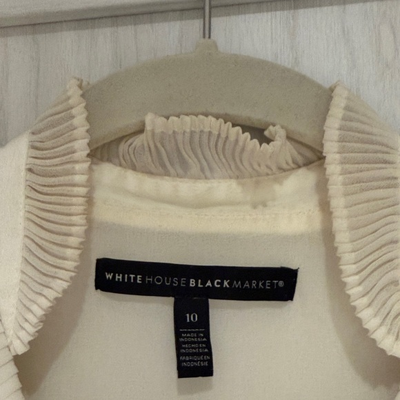 White House Black Market Ivory Ruffled Blouse - Picture 3 of 5